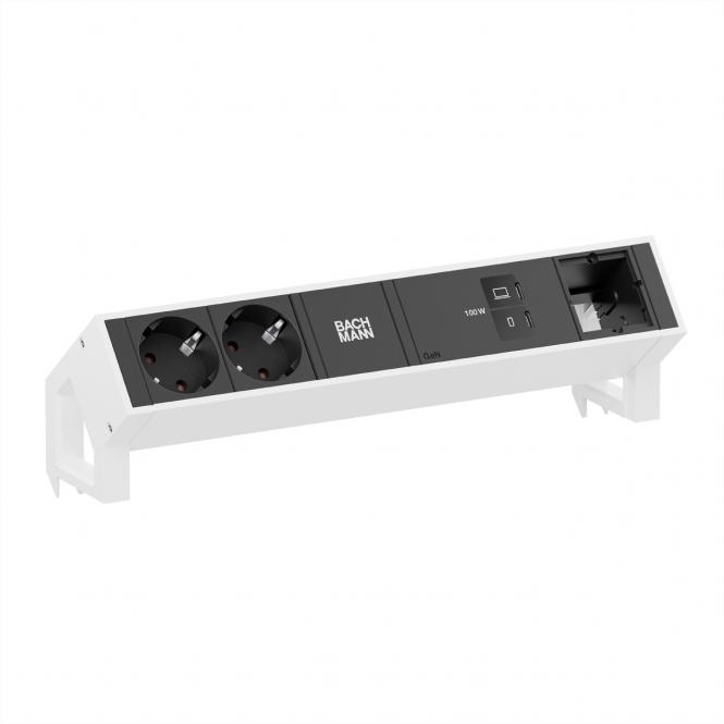 DESK2 2xCEE7/3 1xUSB C/C 100W, 1xCM L=0,2m RAL9010 