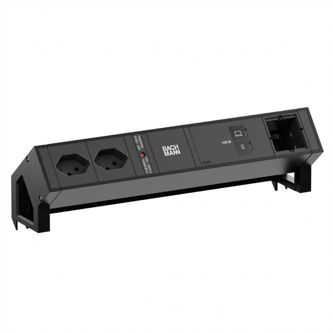 DESK2 2xCH 90° 1xUSB C/C 100W, 1xCM L=0,2m RAL9005 