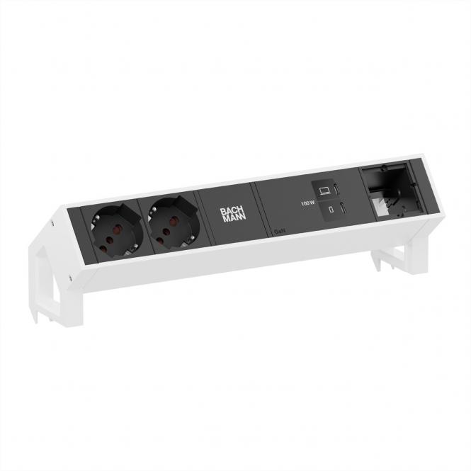 DESK2 2xP40 1xUSB C/C 100W, 1xCM L=0,2m RAL9010 