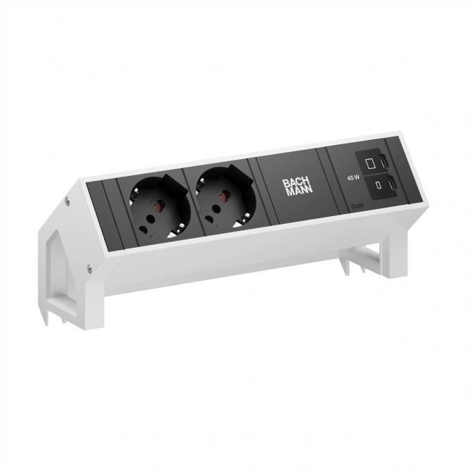 DESK2 2xP40 1xUSB C/C 45W, L=0,2m RAL9010 