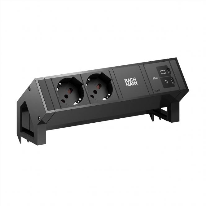DESK2 2xP40 1xUSB C/C 65W, L=0,2m RAL9005 