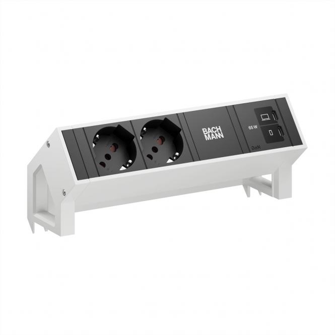 DESK2 2xP40 1xUSB C/C 65W, L=0,2m RAL9010 