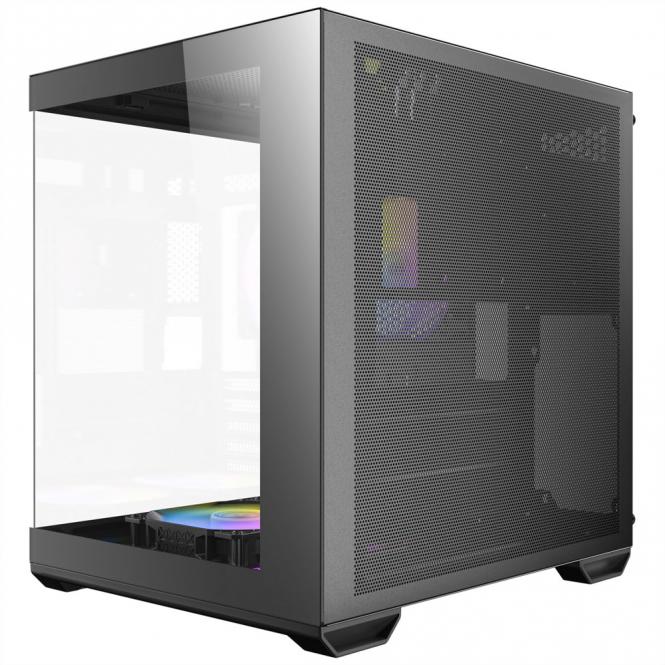 CX60M ARGB PC Gehäuse Mini Tower Micro-ATX, schwarz 