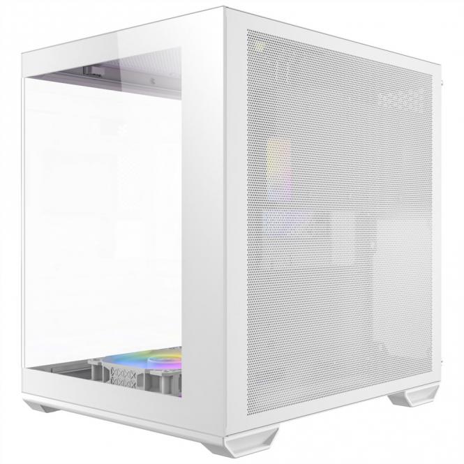 CX60M ARGB PC Gehäuse Mini Tower Micro-ATX, weiß 