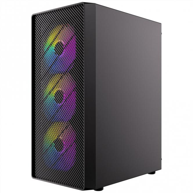 AX26 RGB Elite PC Gehäuse Midi Tower Gaming ATX, schwarz 