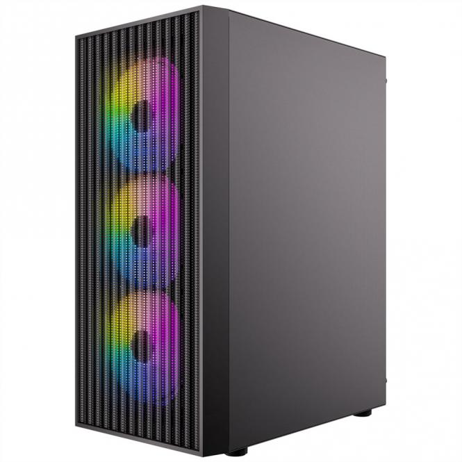 AX27 RGB Elite PC Gehäuse Midi Tower Gaming ATX, schwarz 