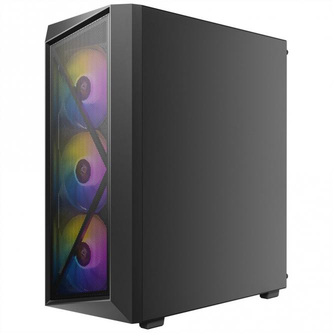 AX67 ARGB PC Gehäuse Midi Tower Gaming ATX, schwarz 