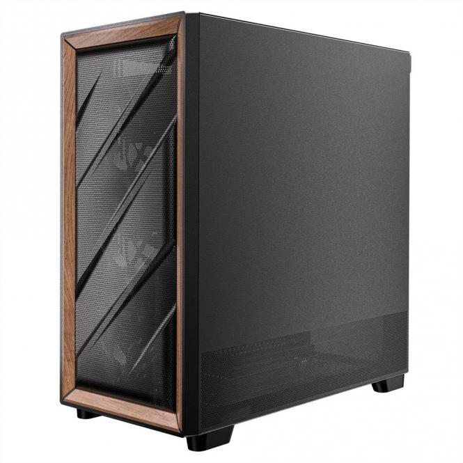 FLUX PC Gehäuse Midi Tower Gaming ATX, schwarz 