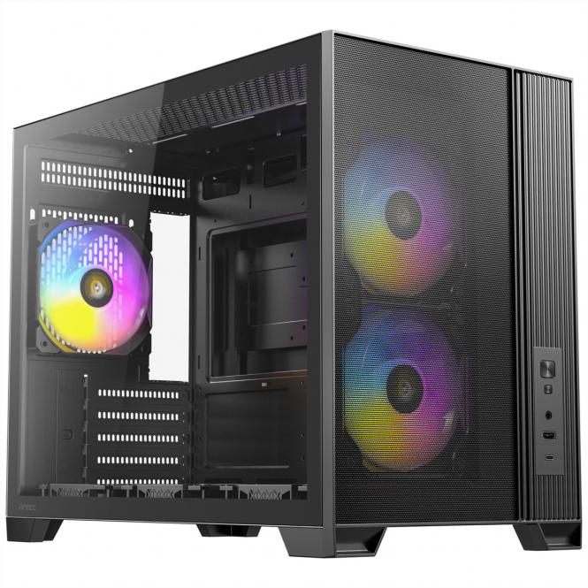 Boîtier PC FLUX M Midi Tower pour cartes mères ATX/Micro-ATX/ITX, noir 