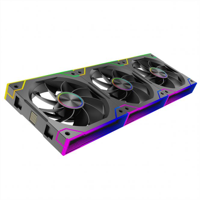 Gaming Series XF073 ARGB Lüfter 3er Pack, XPF360R.ARGB Reverse Fan Design 
