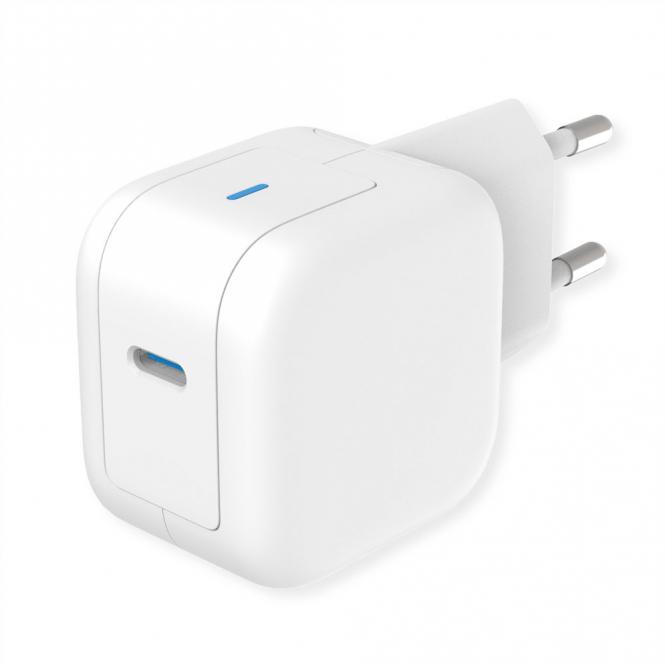 USB Charger mit Euro-Stecker, 1 Port Typ-C, GaN, 20W 