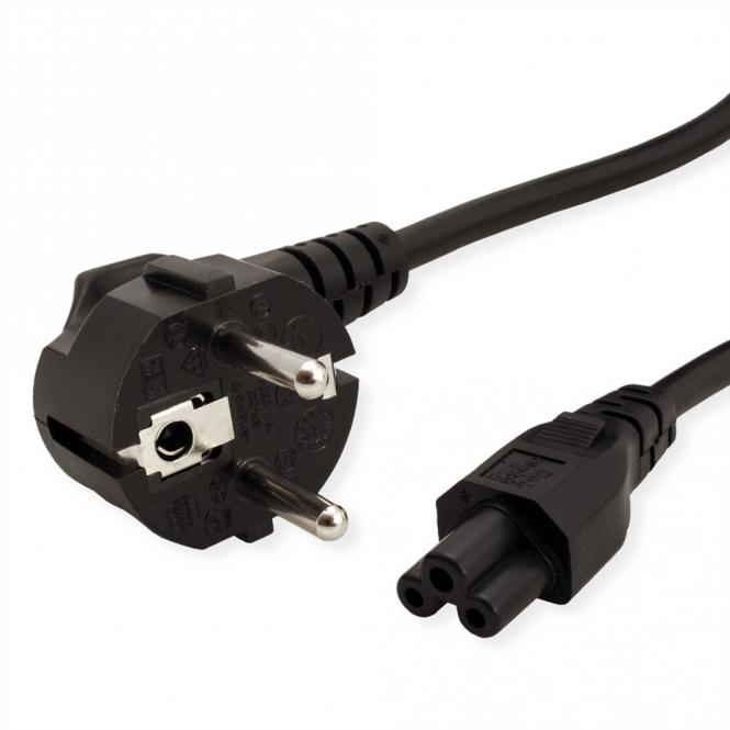 Netzkabel, 3pol. Notebook-Buchse, schwarz, 0,8m 