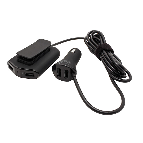 KFZ-Ladeadapter, mit 2+2 USB 2.0 Ports, schwarz 