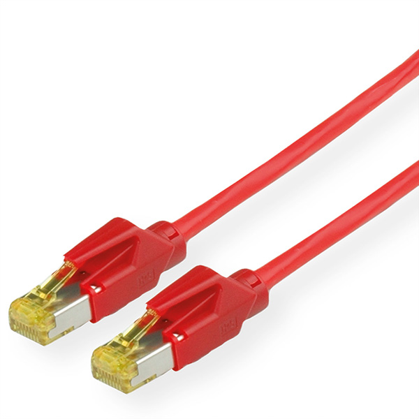 Patchkabel Kat. 6A, Class EA, S/F, MegaLine F6-90, HiRose TM31, LS0H, rot, 0,5m 