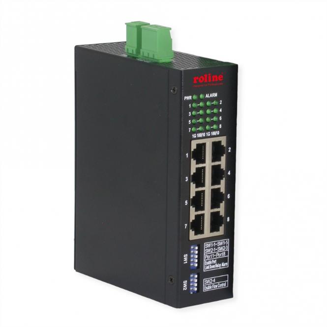 Industrial Gigabit Ethernet Switch, 8 Ports, Web Managed 