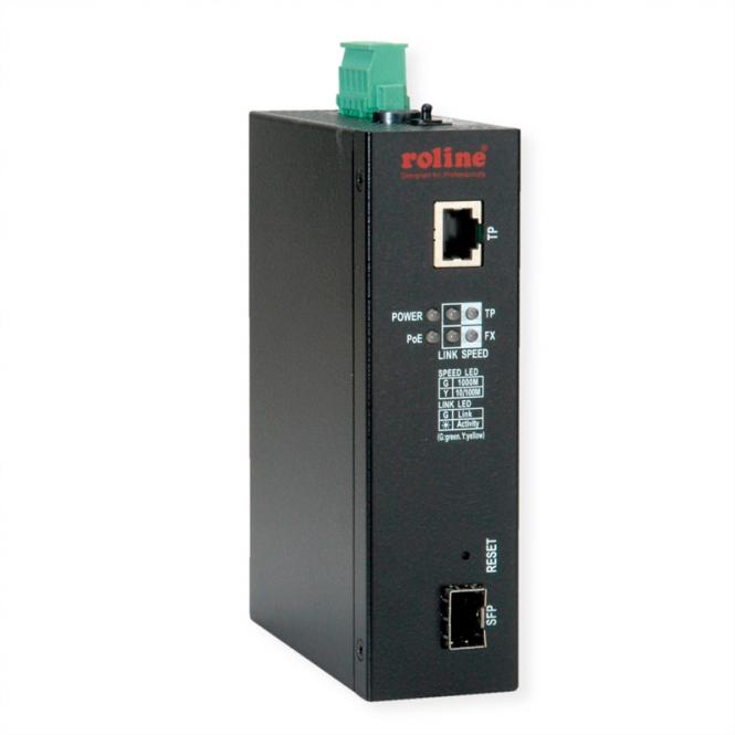 Industrie Konverter Gigabit Ethernet - Dual Speed 100/1000 Fiber, mit PoE 