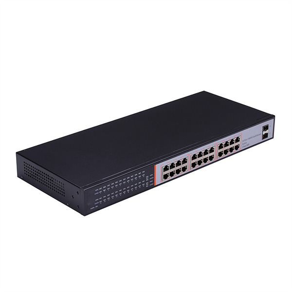 Gigabit Ethernet Switch, 24x 10/100/1000 Ports + 2x SFP Ports 