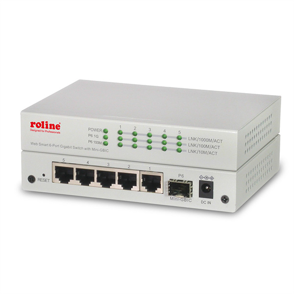 6-Port Gigabit Ethernet WebSmart Switch, 5x 10/100/1000 Mbit, 1x SFP 