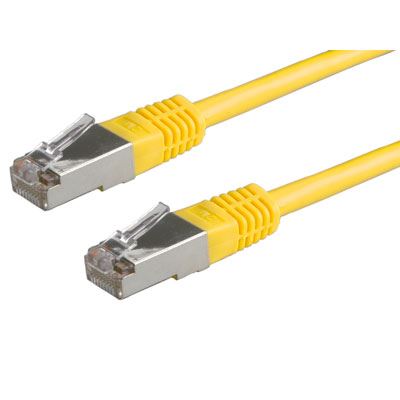 Patch cable, FTP, conf. cat. 5e, jaune 