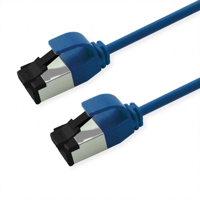 S/FTP-(PiMF-) Patchkabel Cat.8 (Class I), Slim, LSOH, PoE, blau, 5m 