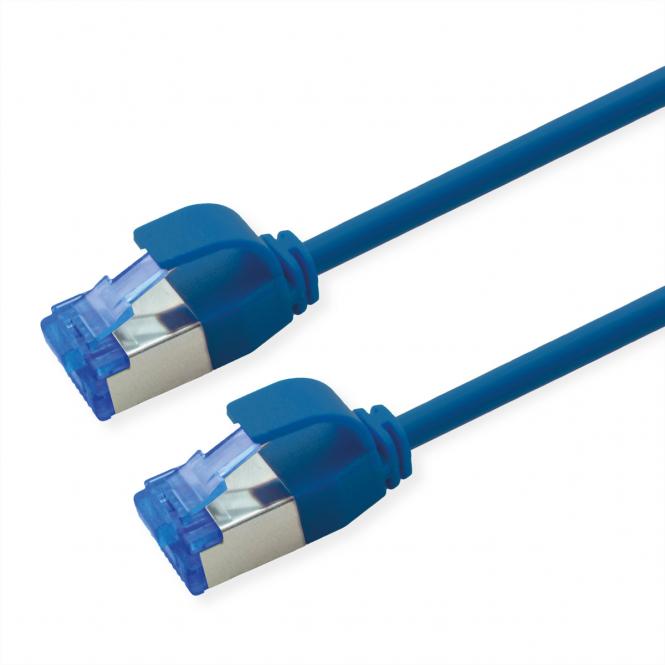 Patchkabel Cat.6A (Class EA) S/FTP (PiMF), LSOH, PoE, blau, 0,3m 