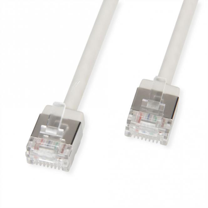 U/FTP DataCenter Patchkabel Kat.6A (Class EA), LSOH, slim, extra kurzer Stecker, grau, 0,5m 