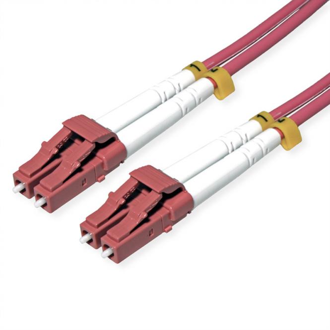 LWL-Kabel 50/125µm OM4, LC/LC, stahlarmiert, LSOH, violett, 15m 