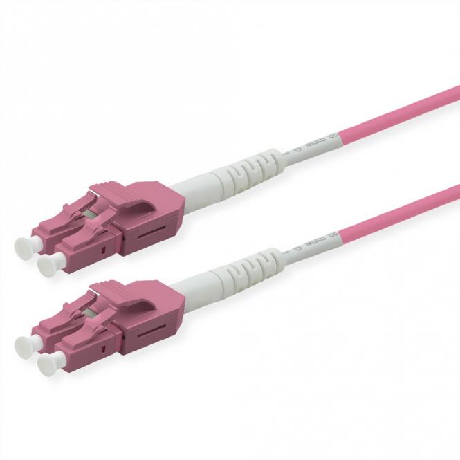 LWL-Kabel duplex 50/125µm OM4, LC/LC, UNIBOOT, violett, 15m 