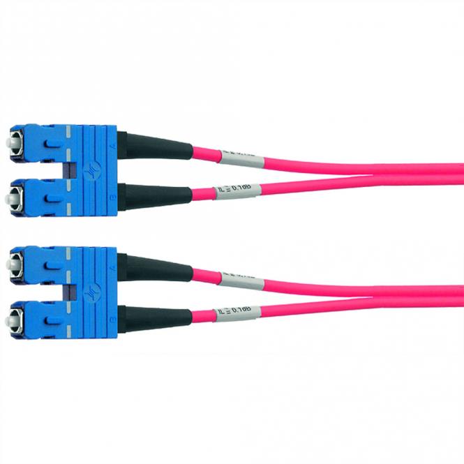 Cordon FO 2x G50/125 OM4, 1x SC Duplex - 1x SC Duplex, violet, 5m 