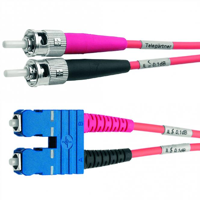 Câble adaptateur duplex 50/125 OM4, 2x ST, 1x SC dpx, violet, 2m 