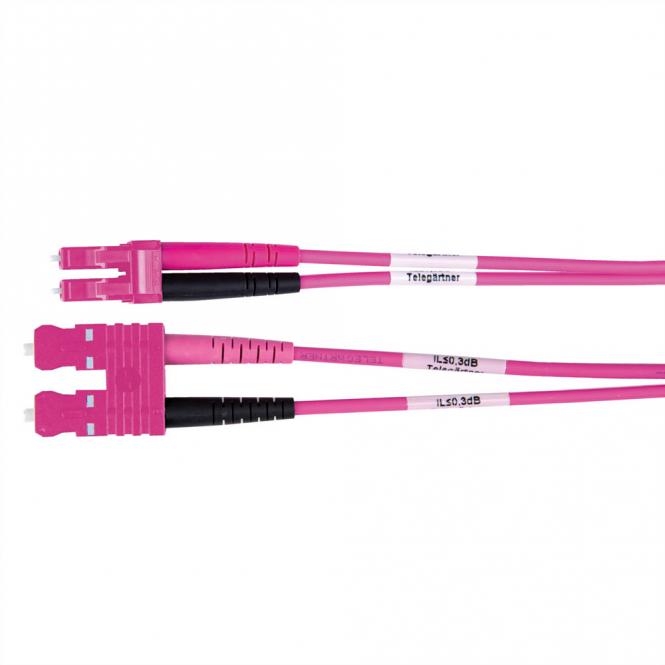 Câble adaptateur duplex 2x G50/125 OM4, 1x SC Duplex - 1x LC Duplex, violet, 2m 