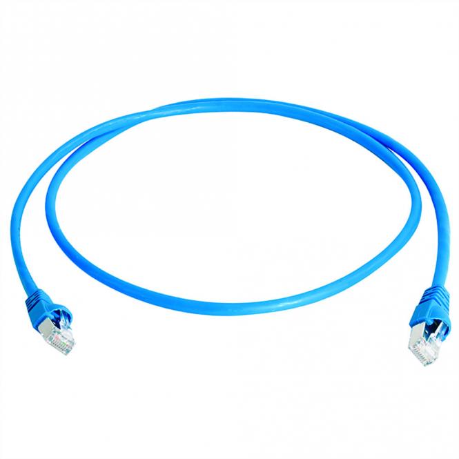 Mini patch cord S/FTP Cat.6A, MP8 FS500, LSZH, 1:1, blau, 2m 