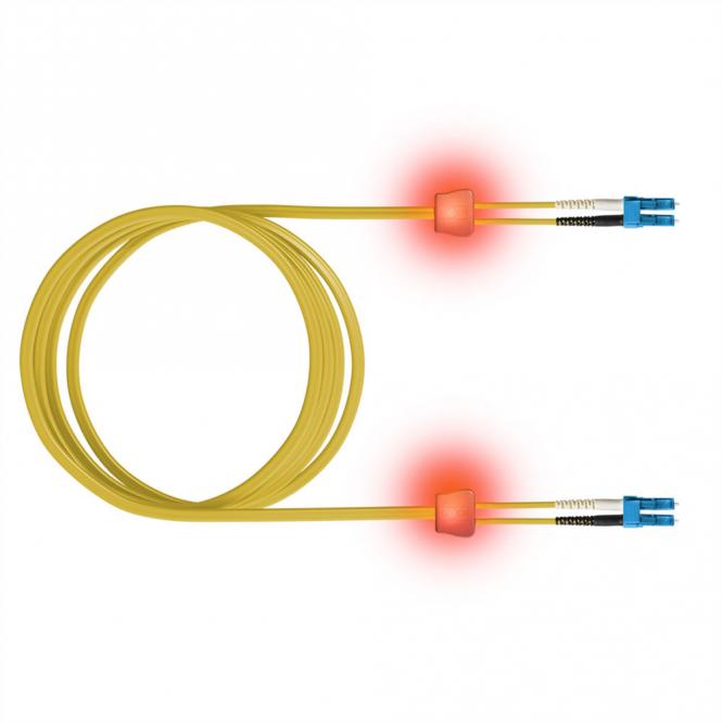 saCon Câble FO duplex 9/125µm OS2, LC/LC, jaune, 7,5m 