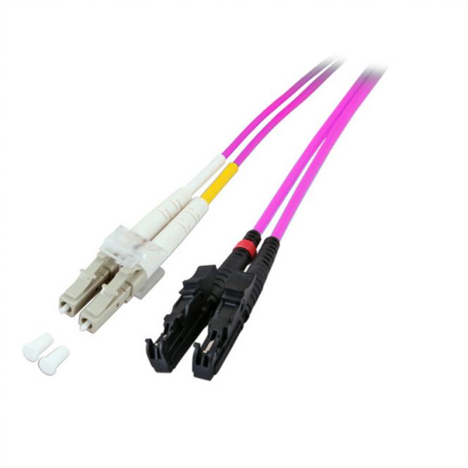 LWL-Kabel dupl. 50/125µm OM4, E2000/LC, violett, 2m 