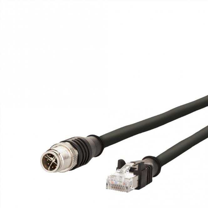 Câble Ethernet industriel M12-RJ45, codage X, noir, 5m 