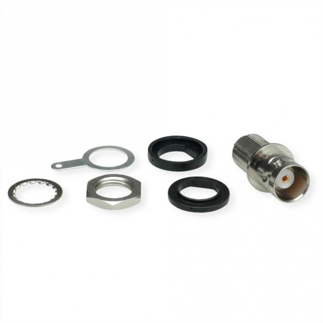 Prise BNC encastrable, isolée avec disques isolants Noir 