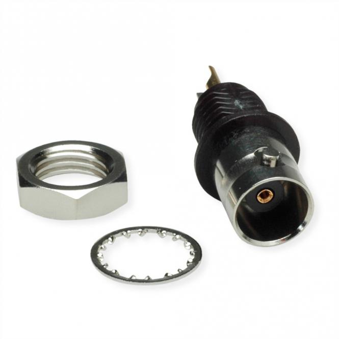 Prise encastrable BNC 50 ohms, avec bride isolante noire 