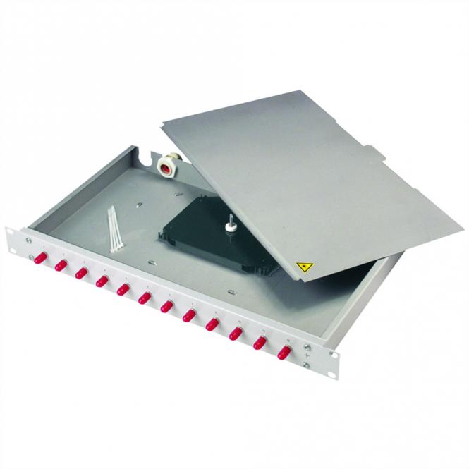 Panneau de brassage FO 19-pouces BASIS ECO 1U, 12xSC-DUPL, douille en céramique 