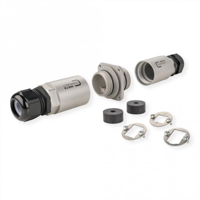 E-DAT Industry rail de serrage TS35 + RJ45 insert de coupleur Cat.6 Class EA 