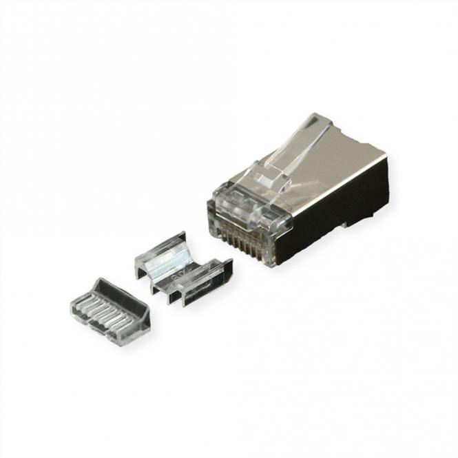 Connecteur modulaire blindé Cat.6A (Classe EA), pour câble solide/tresse, 10 unités 