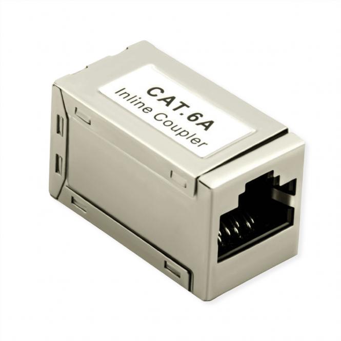 RJ-45 Kupplung geschirmt, Cat.6A (Class EA), silberfarben 