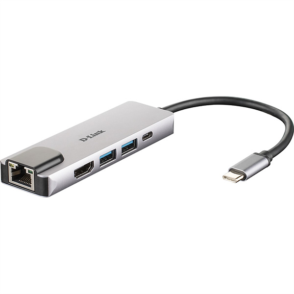 DUB-M520 USB-C, hub USB 3.0 à 5 ports, avec HDMI, Ethernet, port de chargement USB-C 