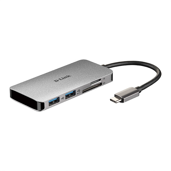DUB-M610 USB-C, 6-Port USB 3.0 Hub, HDMI, Card Reader, USB-C Ladeanschluss 