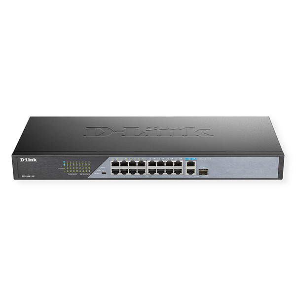 DSS-100E-18P, 18-Port PoE Unmanaged Switch, mit SFP Uplink 