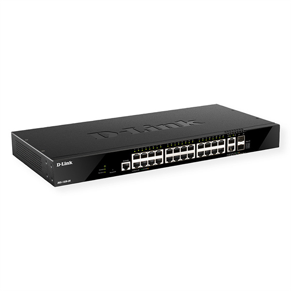 DGS-1520-28, 28-Port Smart Switch, 24x RJ45, 2x 10GE, 2x SFP+ 