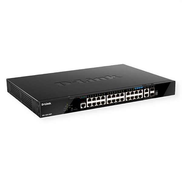 DGS-1520-28MP, 28-Port Smart Switch, 24x PoE+, 2x 10GE, 2x SFP+ 