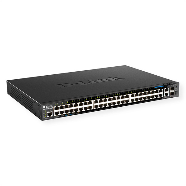 DGS-1520-52MP, 52-Port Smart Switch, 48x PoE+, 2x 10 GE, 2x SFP+ 