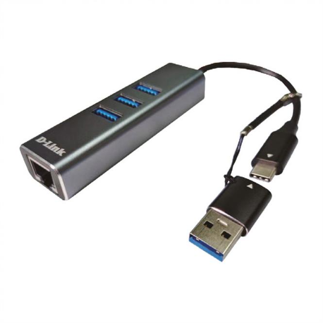DUB-2332 Adaptateur USB-C Gigabit avec 3 ports USB3.0 