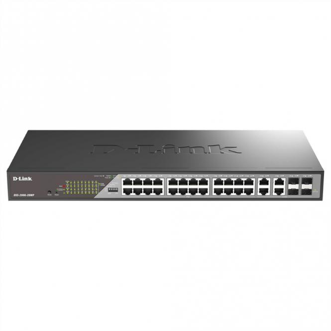 DSS-200G-28MP/E 28-Port Switch, Desktop Gigabit PoE Surveillance 370W 