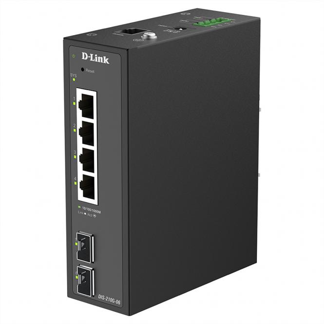 DIS-210G-06 6-Port Switch, Smart Managed Gigabit Industrial 